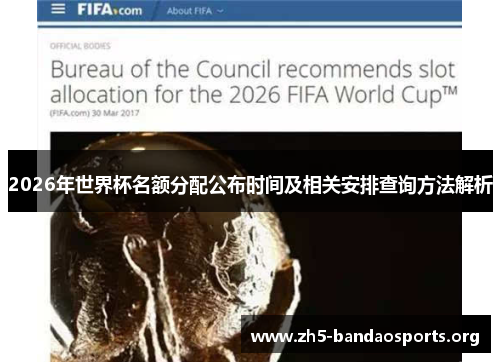 2026年世界杯名额分配公布时间及相关安排查询方法解析 2026年世界杯名额分配公布时间及相关安排查询方法解析