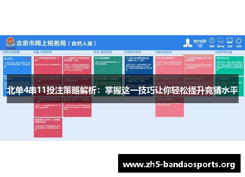 北单4串11投注策略解析:掌握这一技巧让你轻松提升竞猜水平 北单4串11投注策略解析:掌握这一技巧让你轻松提升竞猜水平